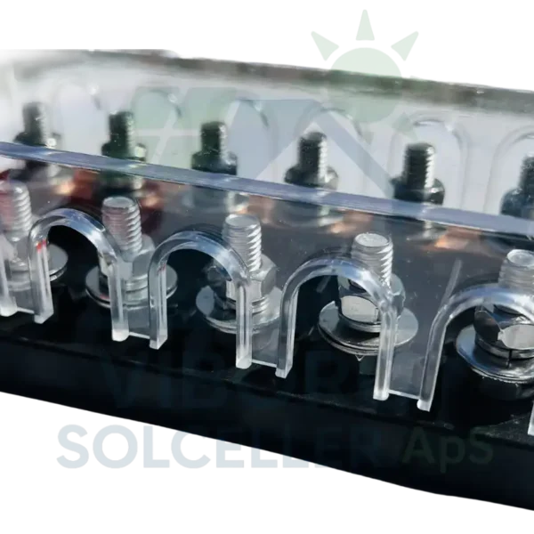 Busbar DC 48V 350A med sikringsholder 6 terminaler