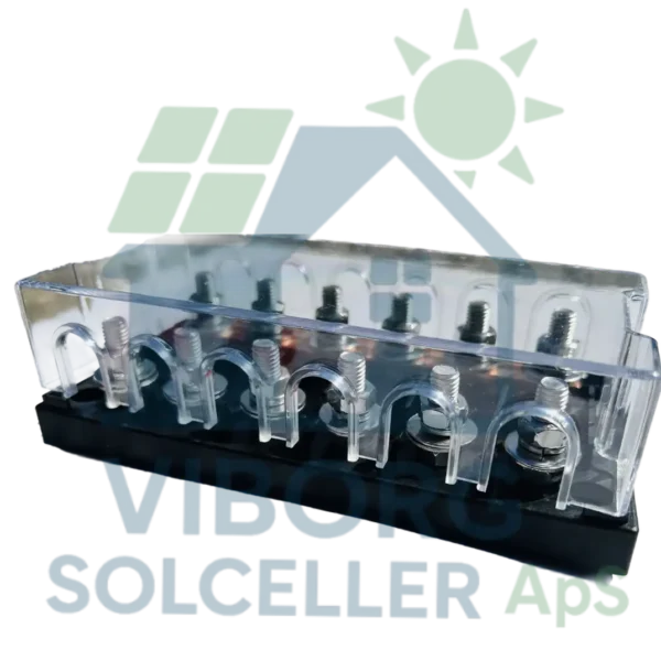 Busbar DC til batteri med sikringsholder 6 terminaler