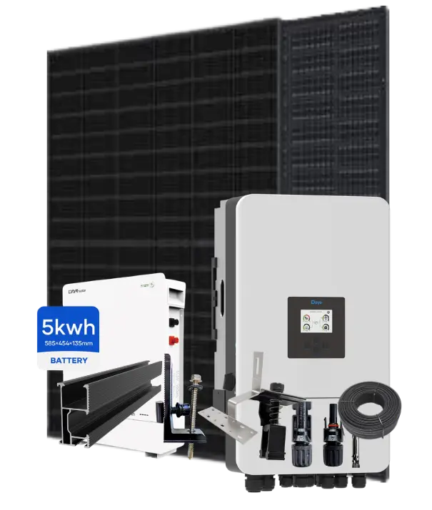 Komplet 12kWp Solcelleanlæg med 12kW DEYE LV SUN-12K-SG05LP3 hybrid inverter tilpasset batterilager