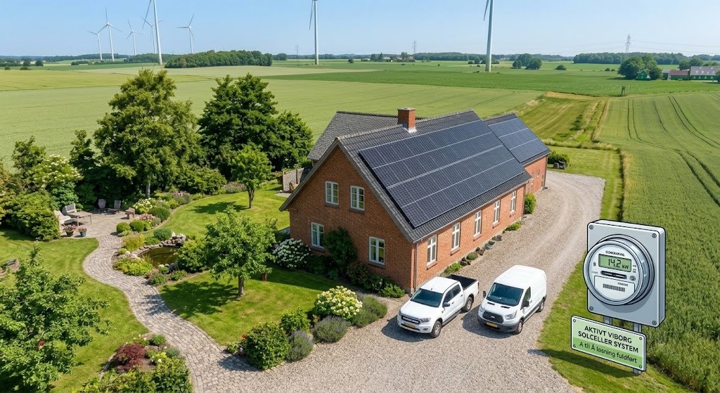 Nøglefærdigt solcelleanlæg i drift på tag